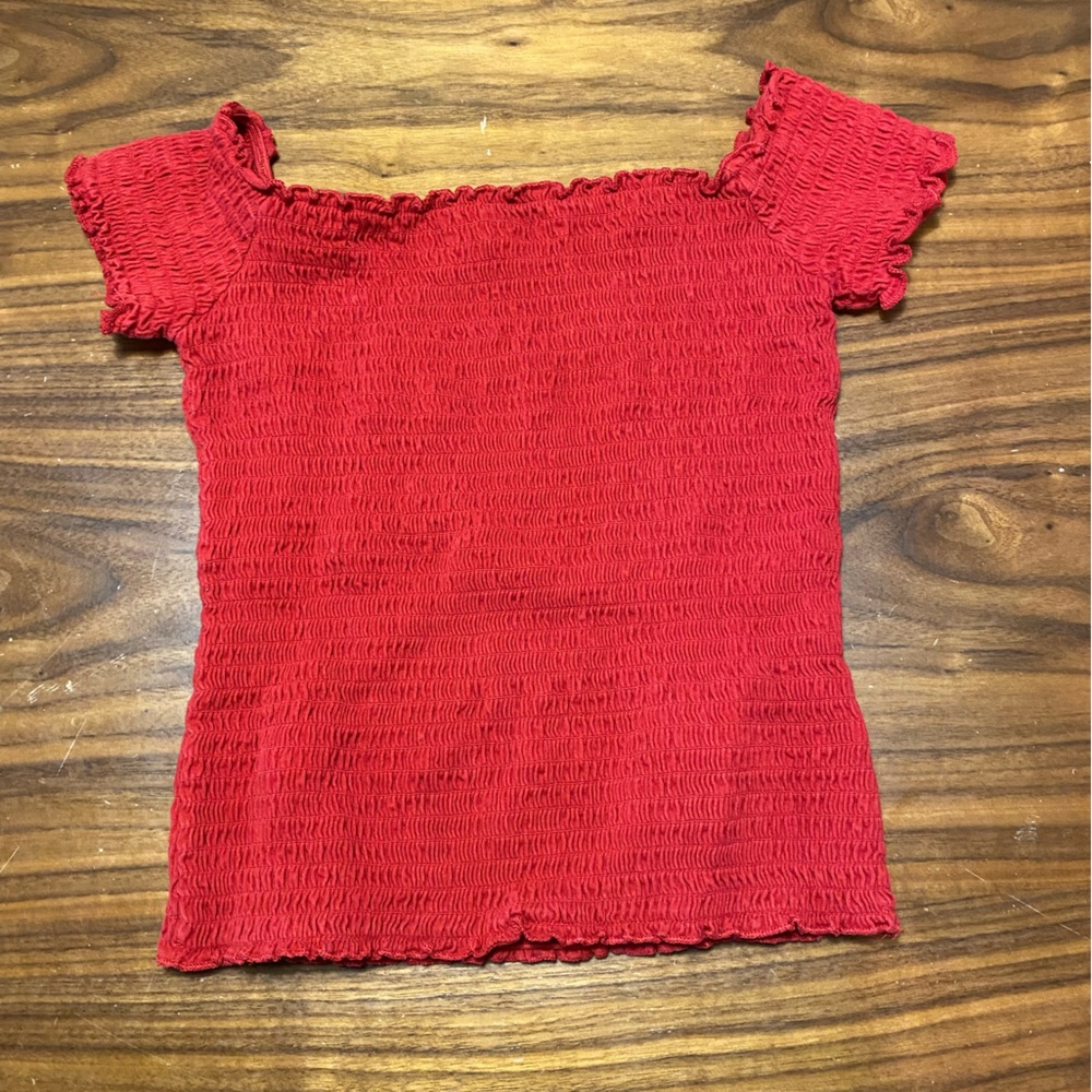 Medium Red Hollister off the shoulder crop top